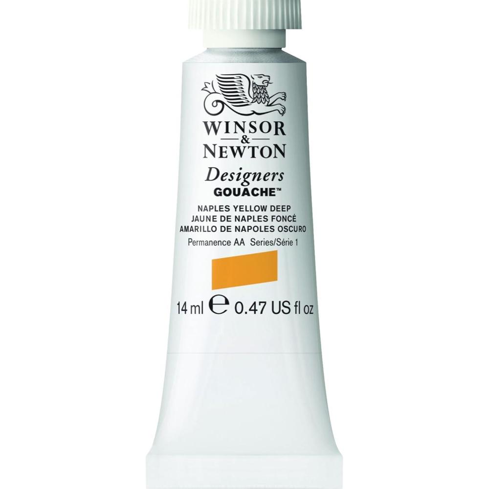imageWinsor ampamp Newton Designers Gouache 37 ml 125oz tube Permanent WhiteNaples Yellow Deep