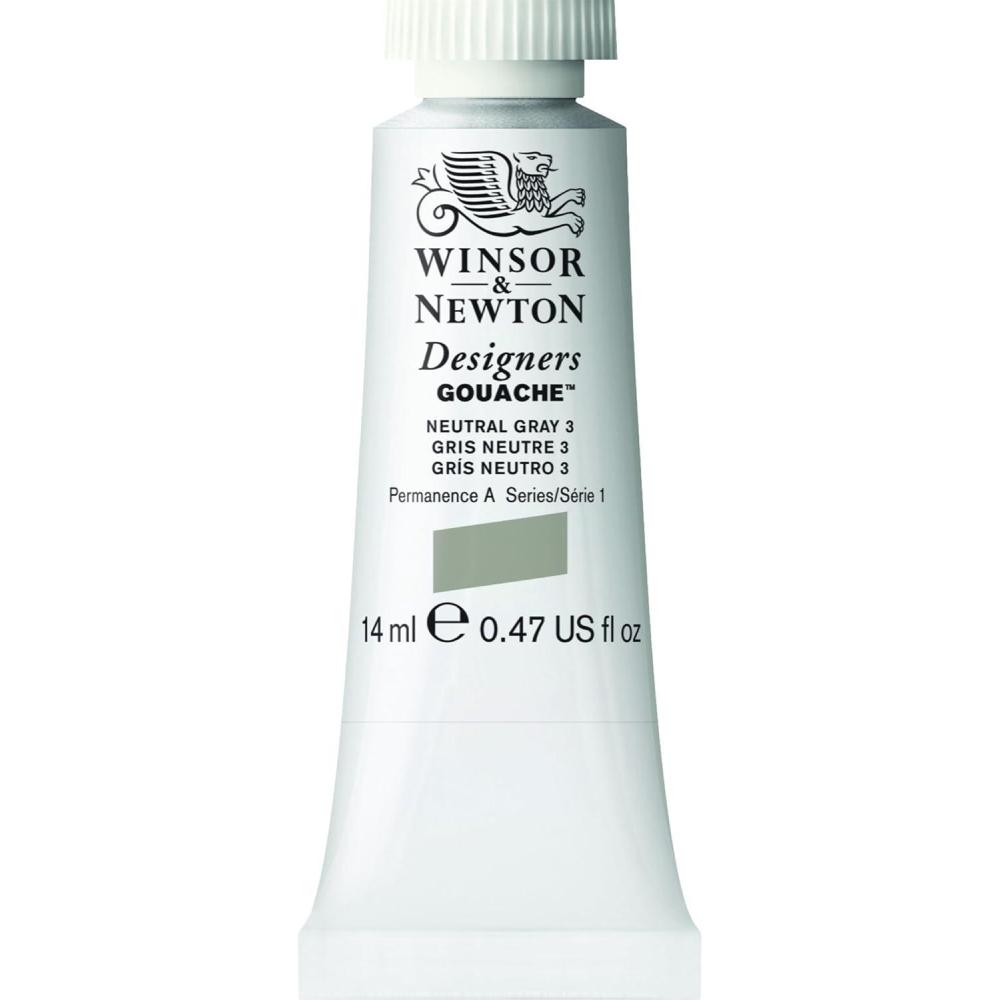 imageWinsor ampamp Newton Designers Gouache 37 ml 125oz tube Permanent WhiteNeutral Grey No3