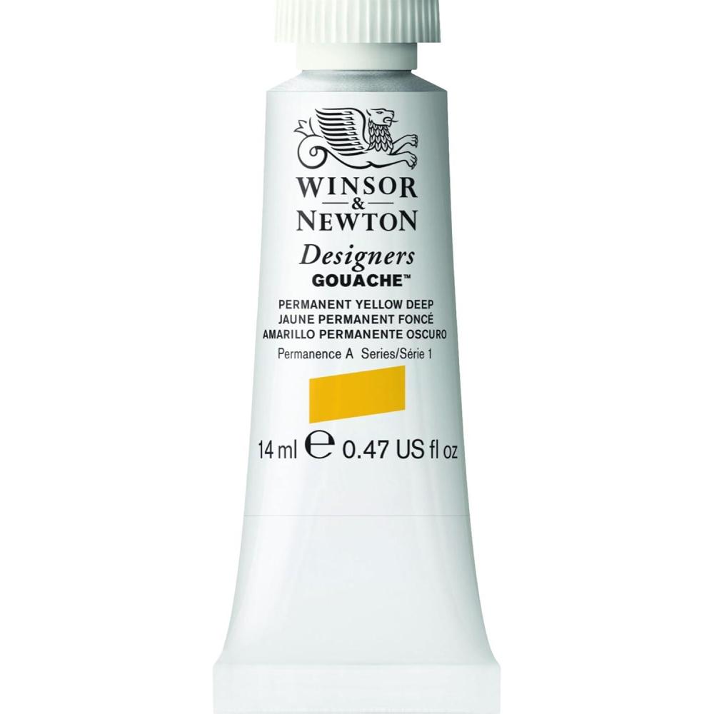 imageWinsor ampamp Newton Designers Gouache 37 ml 125oz tube Permanent WhitePermanent Yellow Deep