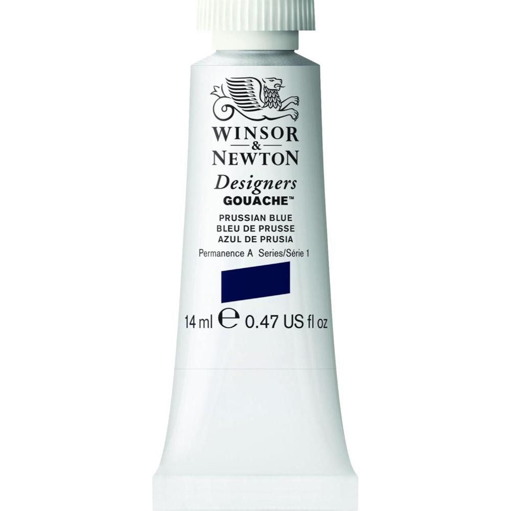 imageWinsor ampamp Newton Designers Gouache 37 ml 125oz tube Permanent WhitePrussian Blue