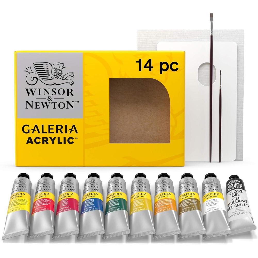 imageWinsor ampamp Newton Galeria Acrylic Paint Set 5 x 60ml 2oz Tubes Pastel10 x 60ml 2oz Complete Set