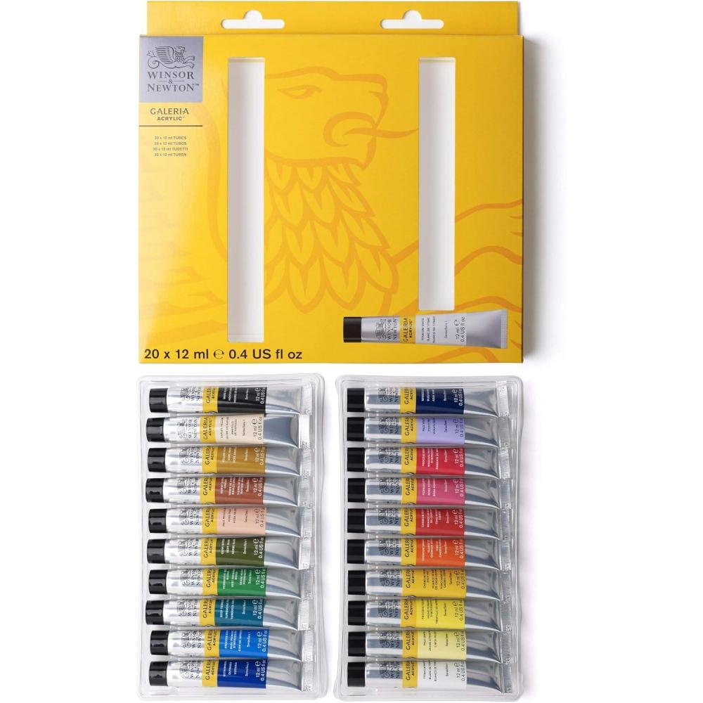 imageWinsor ampamp Newton Galeria Acrylic Paint Set 5 x 60ml 2oz Tubes Pastel20 x 12ml 04oz