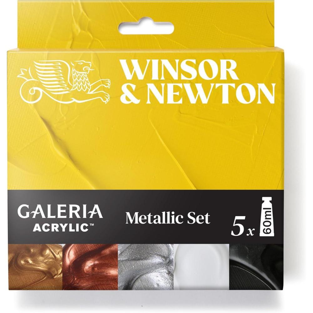 imageWinsor ampamp Newton Galeria Acrylic Paint Set 5 x 60ml 2oz Tubes Pastel5 x 60ml 2oz Tubes Metallic