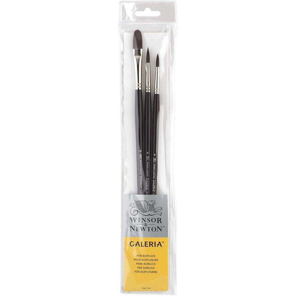 imageWinsor ampamp Newton Galeria Short Handle Brush 5 Pack Round 0 2 ampamp 6 One Stroke 18quot ampamp 14quot3Pack