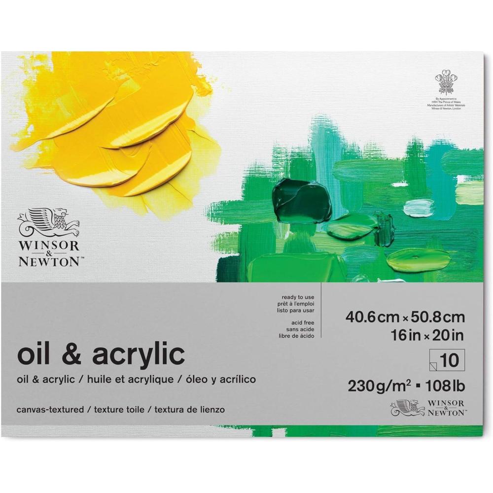 imageWinsor ampamp Newton Professional Oil ampamp Acrylic Paper Pad 16quot x 20quot 10 Sheets 230gsm White16 x 2