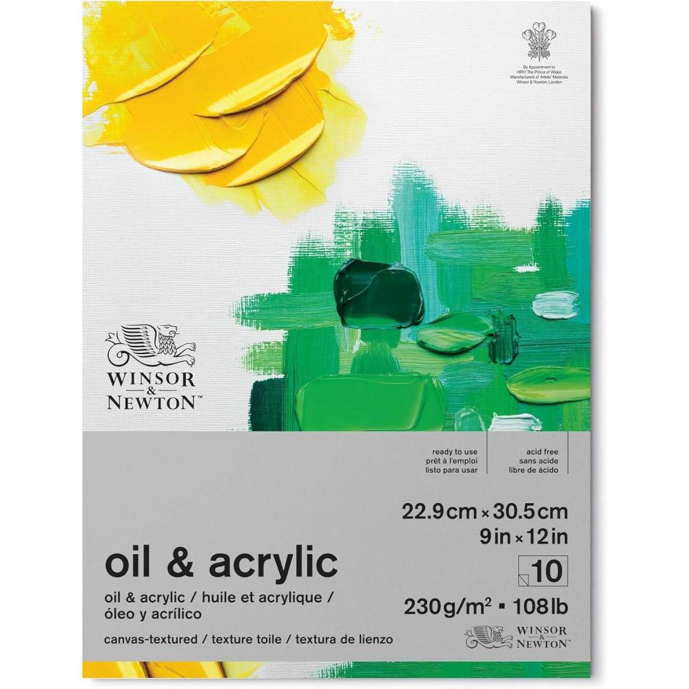imageWinsor ampamp Newton Professional Oil ampamp Acrylic Paper Pad 16quot x 20quot 10 Sheets 230gsm White9 x 12