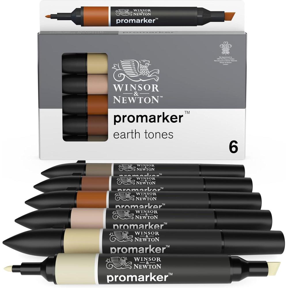 imageWinsor ampamp Newton Promarker Metallic Set of 6Earth Tones