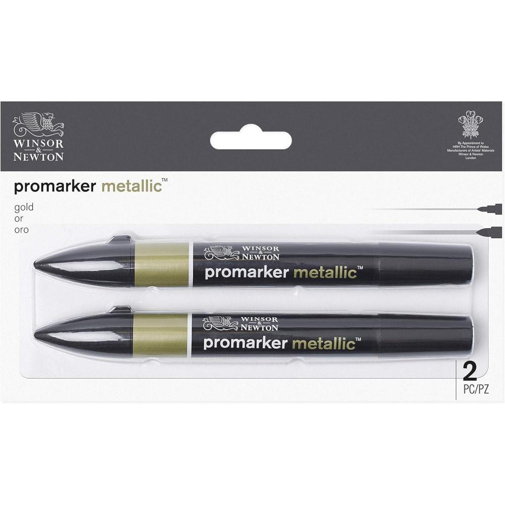 imageWinsor ampamp Newton Promarker Metallic Set of 6Gold