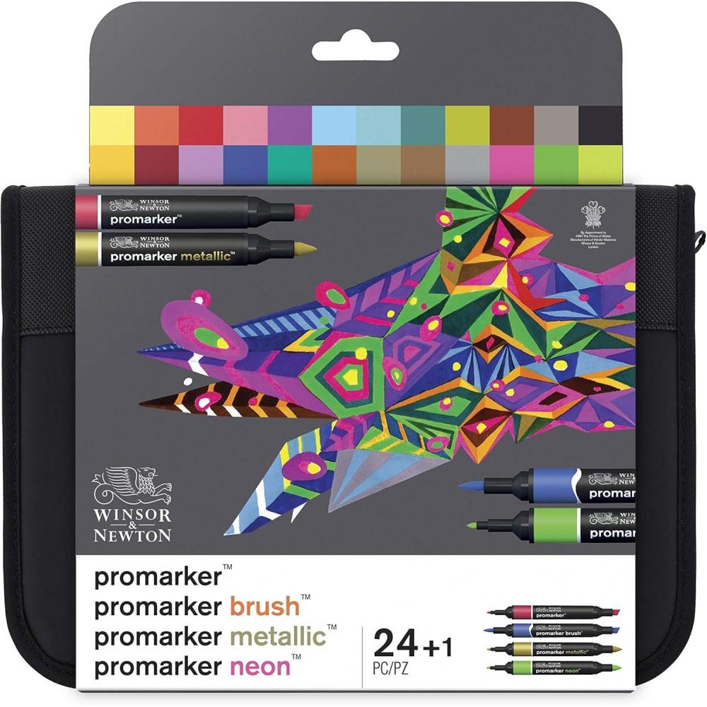 imageWinsor ampamp Newton Promarker Metallic Set of 6Mixed Markers