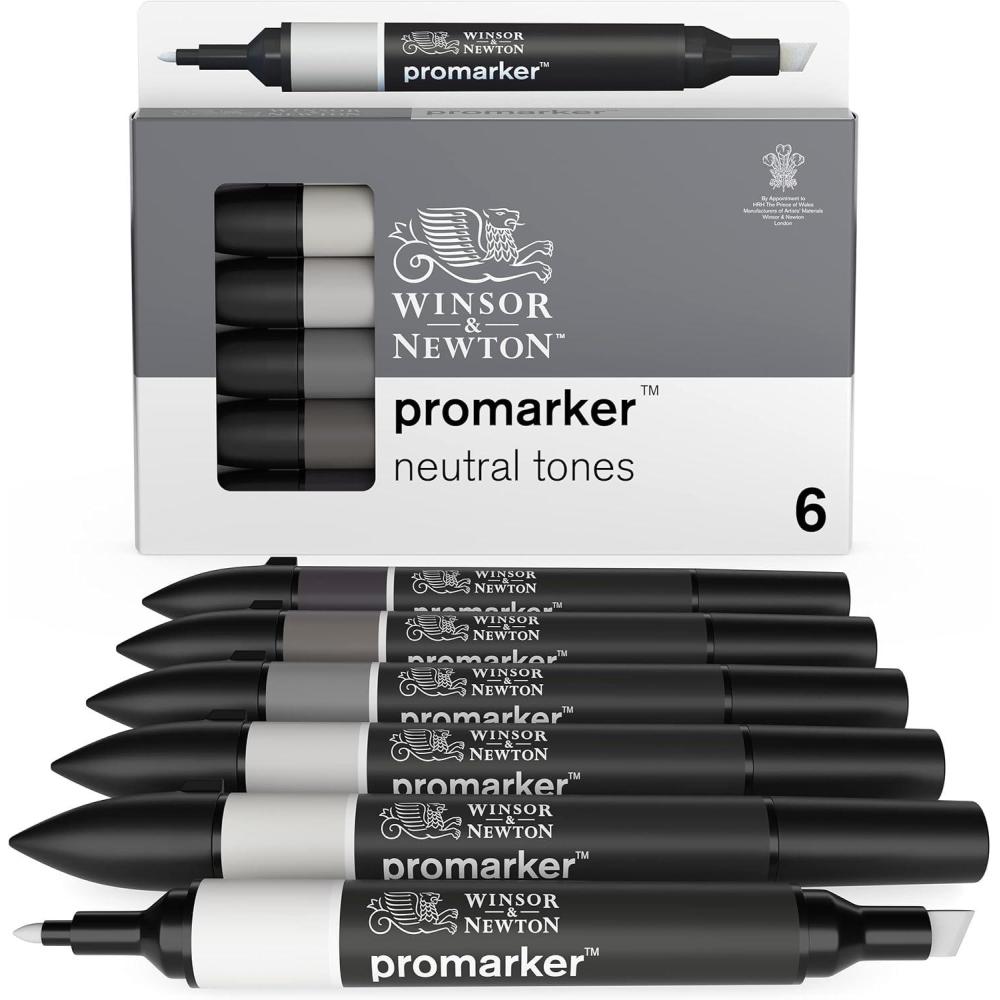 imageWinsor ampamp Newton Promarker Metallic Set of 6Neutral Tones