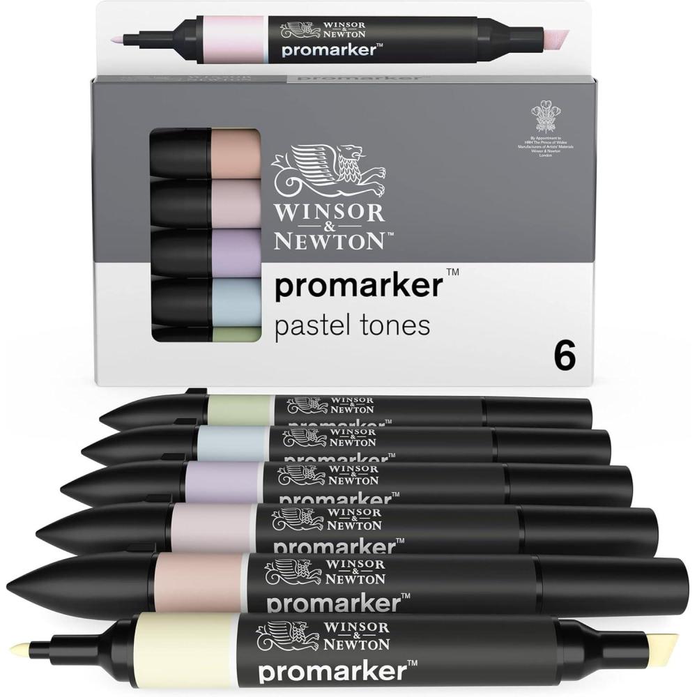 imageWinsor ampamp Newton Promarker Metallic Set of 6Pastel Tones