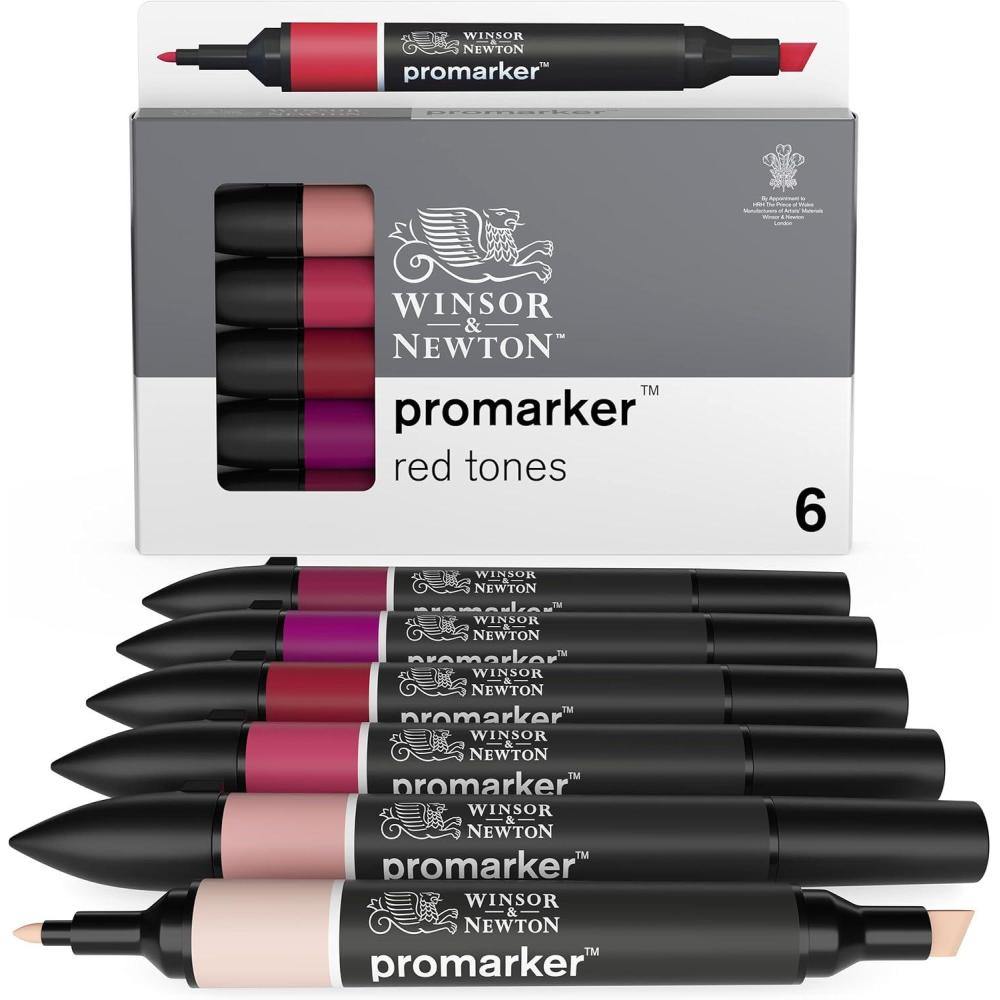 imageWinsor ampamp Newton Promarker Metallic Set of 6Red Tones