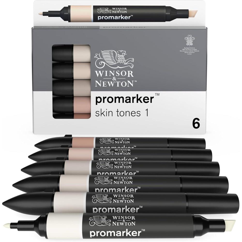 imageWinsor ampamp Newton Promarker Metallic Set of 6Skin Tones 1