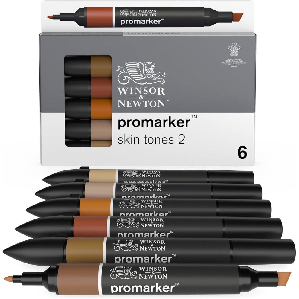 imageWinsor ampamp Newton Promarker Metallic Set of 6Skin Tones 2