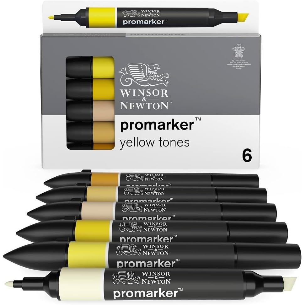 imageWinsor ampamp Newton Promarker Metallic Set of 6Yellow Tones