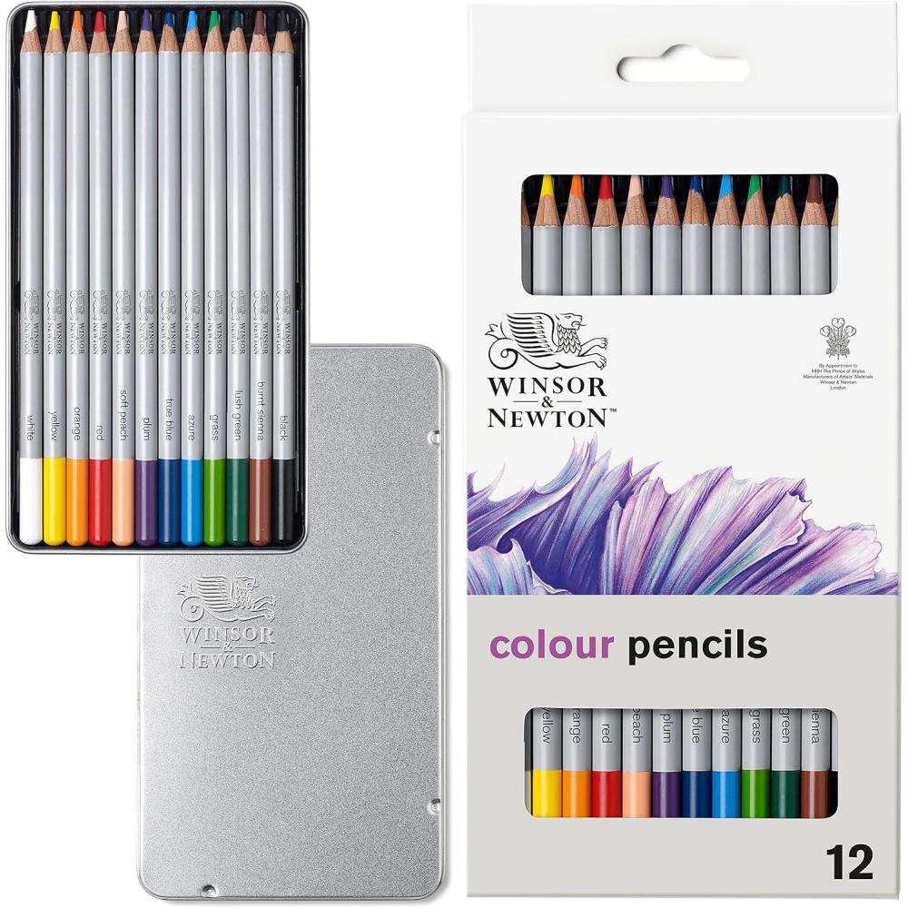 imageWinsor ampamp Newton Studio Collection Artist Pencils Graphite Pencils Set of 1212 Color Pencils