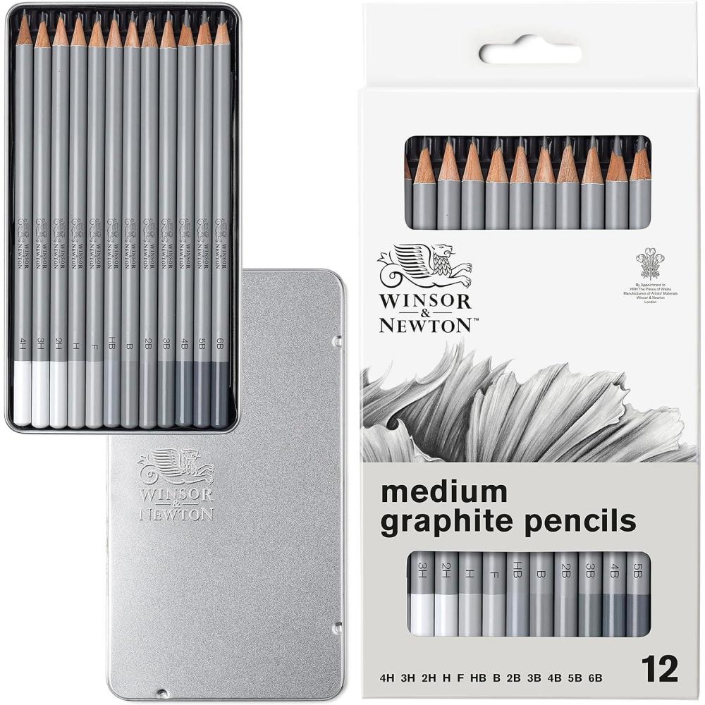 imageWinsor ampamp Newton Studio Collection Artist Pencils Graphite Pencils Set of 1212 Colors Pencils