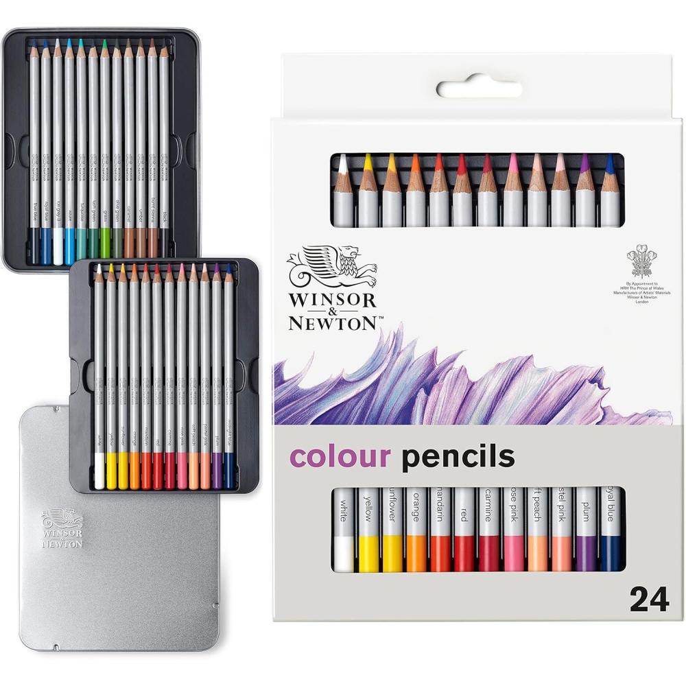 imageWinsor ampamp Newton Studio Collection Artist Pencils Graphite Pencils Set of 1224 Color Pencils