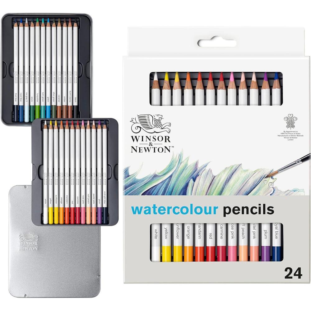 imageWinsor ampamp Newton Studio Collection Artist Pencils Graphite Pencils Set of 1224 Watercolor Pencils
