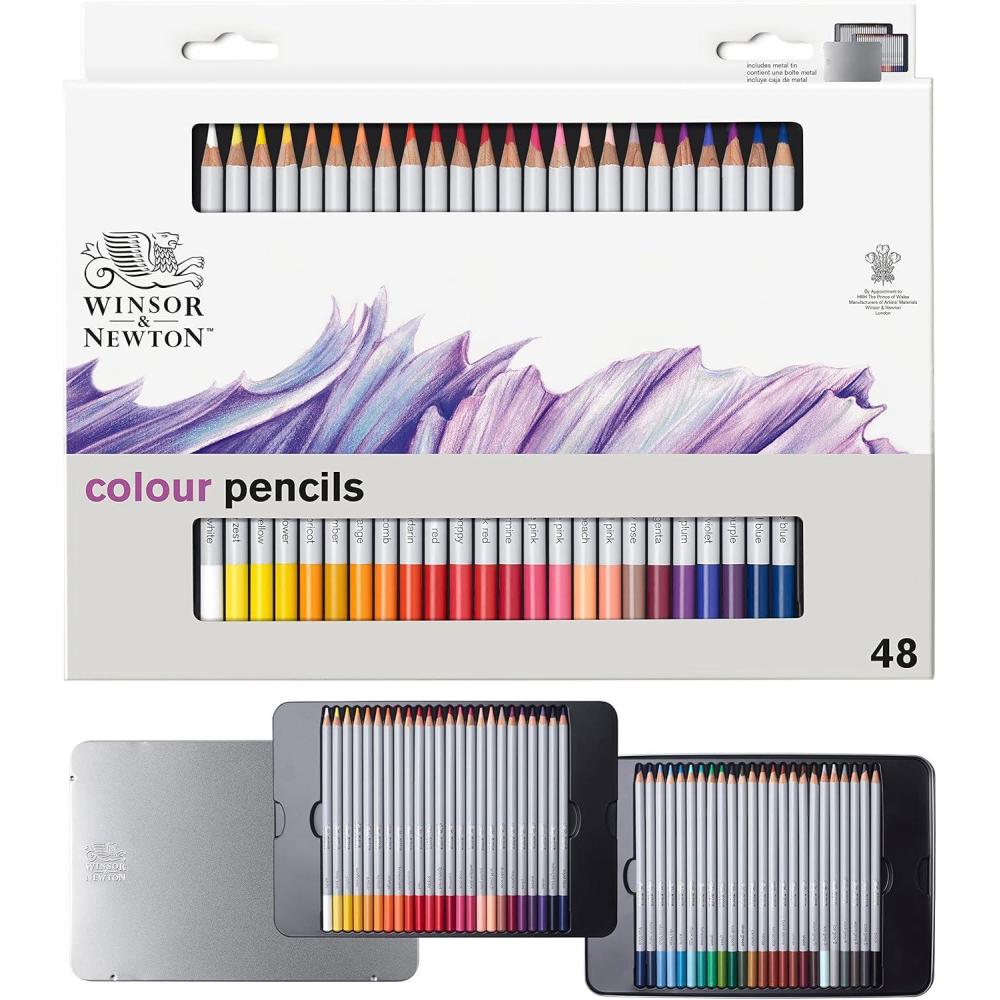 imageWinsor ampamp Newton Studio Collection Artist Pencils Graphite Pencils Set of 1248 Color Pencils