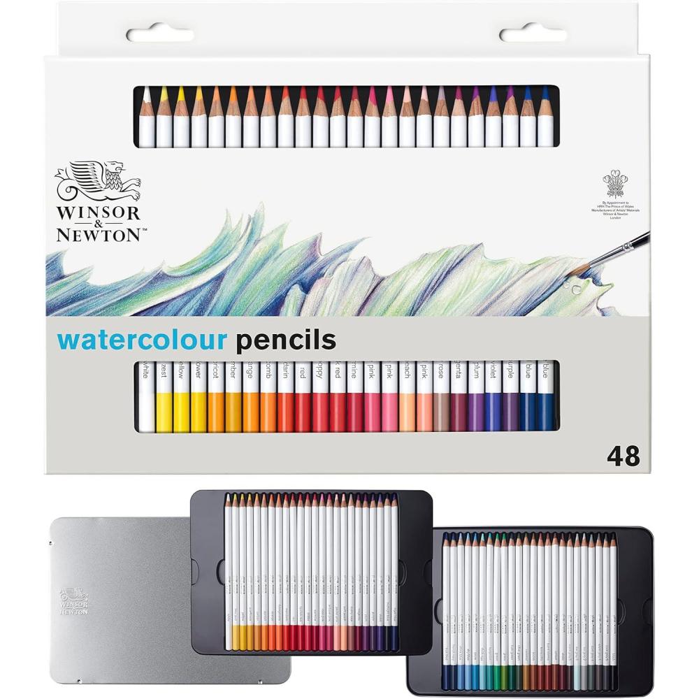 imageWinsor ampamp Newton Studio Collection Artist Pencils Graphite Pencils Set of 1248 Waterclour Pencil Tin