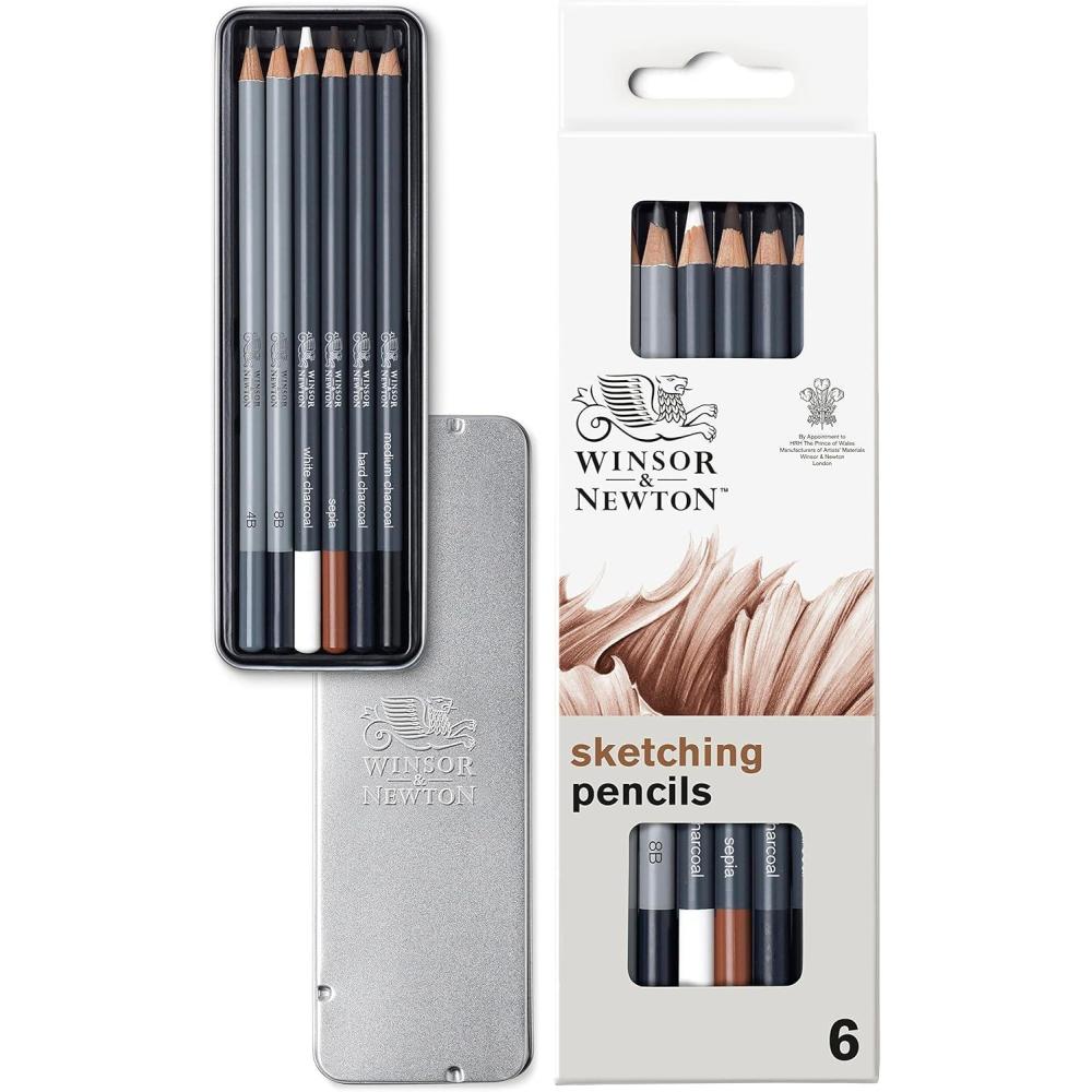 imageWinsor ampamp Newton Studio Collection Artist Pencils Graphite Pencils Set of 126 Sketching Pencils