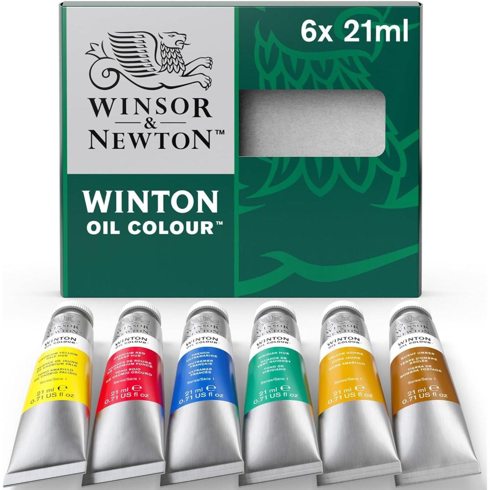 imageWinsor ampamp Newton Winton Oil Color Paint Set 20 x 12ml 04oz TubesIntro Set  6 x 21ml