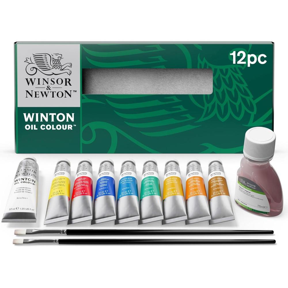 imageWinsor ampamp Newton Winton Oil Color Paint Set 20 x 12ml 04oz TubesStudio Set  12 Pieces