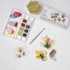 Winsor & Newton Cotman Watercolor Paint Set, 8 Half Pan, Floral Colors w/ Brush(8 Half Pan Floral Colors)