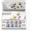 Winsor & Newton Cotman Watercolor Paint Set, 8 Half Pan, Floral Colors w/ Brush(8 Half Pan Floral Colors)