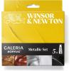 Winsor & Newton Galeria Acrylic Paint Set, 5 x 60ml (2-oz) Tubes, Pastel(5 x 60ml (2-oz) Tubes  Metallic)
