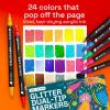 ARTISTRO 24 Sparkly Glitter Dual-Tip Paint Pens – Dazzling Markers with Acrylic Ink for Rock, Ceramic, Wood, Fabric, & More – Brush + Chisel Tips(Glitter)