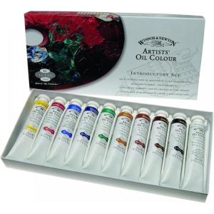 Winsor & Newton Artists’ Oil Colour Paint Introductory Set, Ten 21ml Tubes, Crimson,Yellow,Green, 0.7 Fl Oz (Pack of 10)