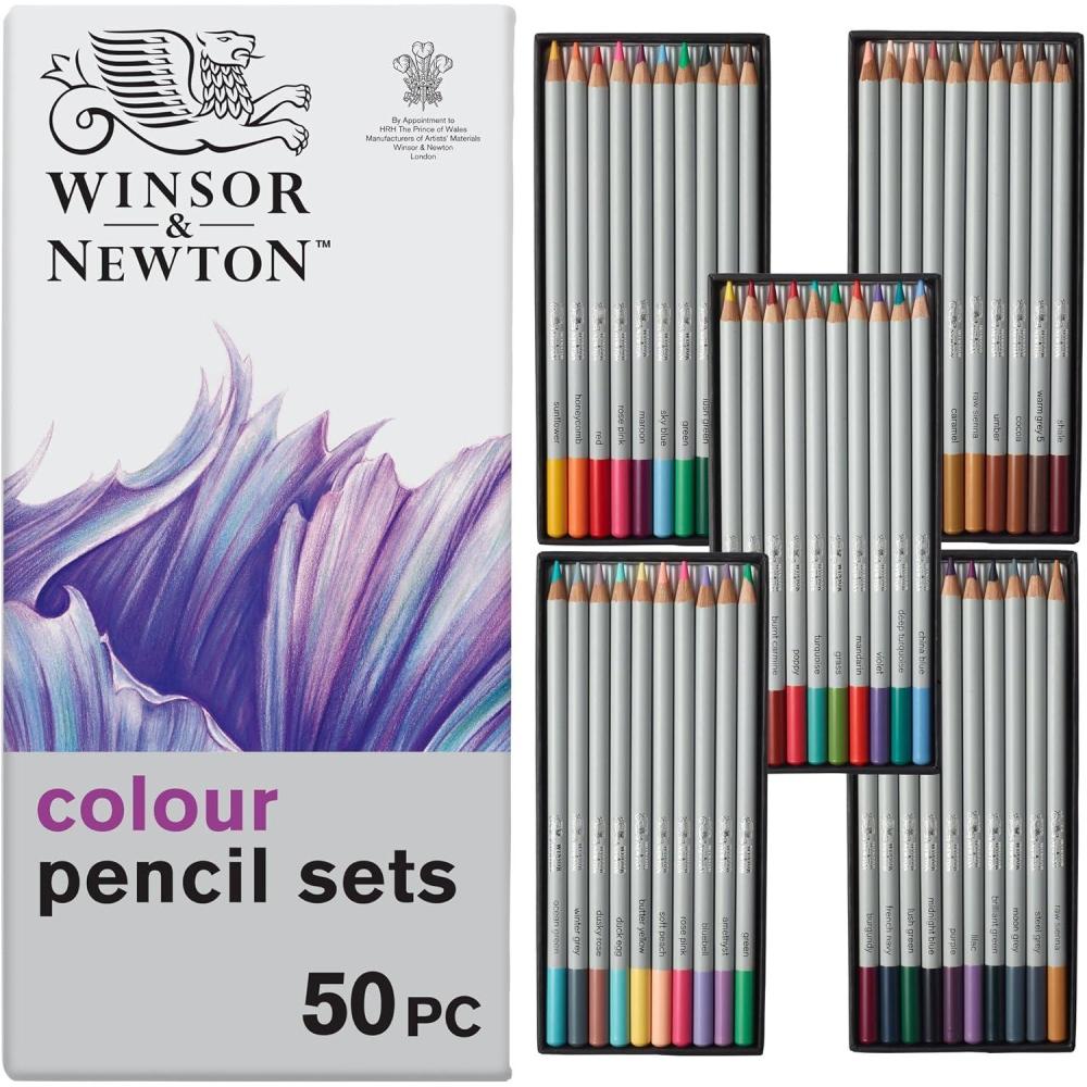 imageWinsor ampamp Newton Studio Collection Colour Pencil Set 50 Piece