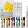 Winsor & Newton Galeria Acrylic Paint, Set of 10x12ml Tubes (includes 2 Brushes, Pad, Palette)