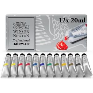 Winsor & Newton Artists’ Acrylic Color 12-Tube Set, 20ml(1.13 Fl Oz (Pack of 12))