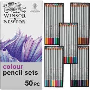 Winsor & Newton Studio Collection Colour Pencil Set, 50 Piece