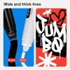 ARTISTRO Jumbo Markers Set – 2 Black & 1 White Acrylic Markers with 15mm Wide Jumbo Tip for Murals, Posters, Rock, Wood, Plastic, Leather, Metal, Fabric, Ceramic