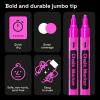 ARTISTRO 2 Pink Neon Chalk Markers – Erasable Chalk Pens with 6mm Reversible Tip for Blackboard, Chalkboard, Car Window, Glass – Liquid Chalk Markers Ideal China Marker, Restaurants & Bistro