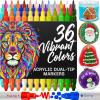 ARTISTRO 36 Acrylic Paint Markers for Rock, Fabric, Wood, Glass, Craft, Decoration – Dual-Tip Paint Pens – Stocking Stuffers, Christmas Gift Idea for Teens, Grandkids, Kids – Art Supplies
