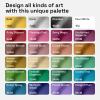 ARTISTRO 24 Metallic Acrylic Paint Markers – Fine Tip Paint Pens for Rock, Wood, Glass, Ceramic, Black Paper, Scrapbooking Crafts, Card Making, DIY Photo Album, Ceramic(Metallic)