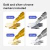 ARTISTRO 24 Metallic Acrylic Paint Markers – Fine Tip Paint Pens for Rock, Wood, Glass, Ceramic, Black Paper, Scrapbooking Crafts, Card Making, DIY Photo Album, Ceramic(Regular)