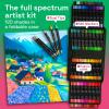 ARTISTRO 120 Dual-Tip Acrylic Paint Pens With Storage Bag for Calligraphy – Markers With Brush + Fine Precision Tips – Multisurface Painting for Fabric, Rock, Glass, Wood & More