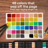 ARTISTRO 48 Dual-Tip Acrylic Paint Pens With Storage Bag for Calligraphy – Markers With Brush + Fine Precision Tips – Multisurface Painting for Fabric, Rock, Glass, Wood & More