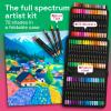 ARTISTRO 72 Dual-Tip Acrylic Paint Pens With Storage Bag for Calligraphy – Markers With Brush + Fine Precision Tips – Multisurface Painting for Fabric, Rock, Glass, Wood & More