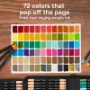 ARTISTRO 72 Dual-Tip Acrylic Paint Pens With Storage Bag for Calligraphy – Markers With Brush + Fine Precision Tips – Multisurface Painting for Fabric, Rock, Glass, Wood & More