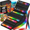 ARTISTRO 48 Dual-Tip Acrylic Paint Pens With Storage Bag for Calligraphy – Markers With Brush + Fine Precision Tips – Multisurface Painting for Fabric, Rock, Glass, Wood & More