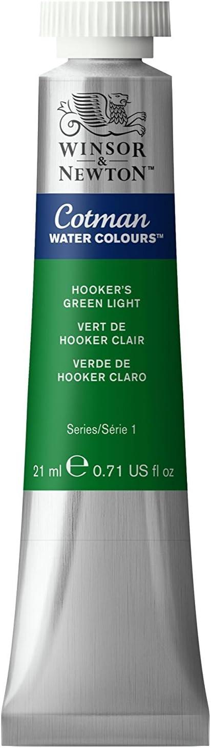 imageWinsor amp Newton Cotman Watercolor Paint 21ml 071oz Tube Intense Phthalo BlueHookers Green Light