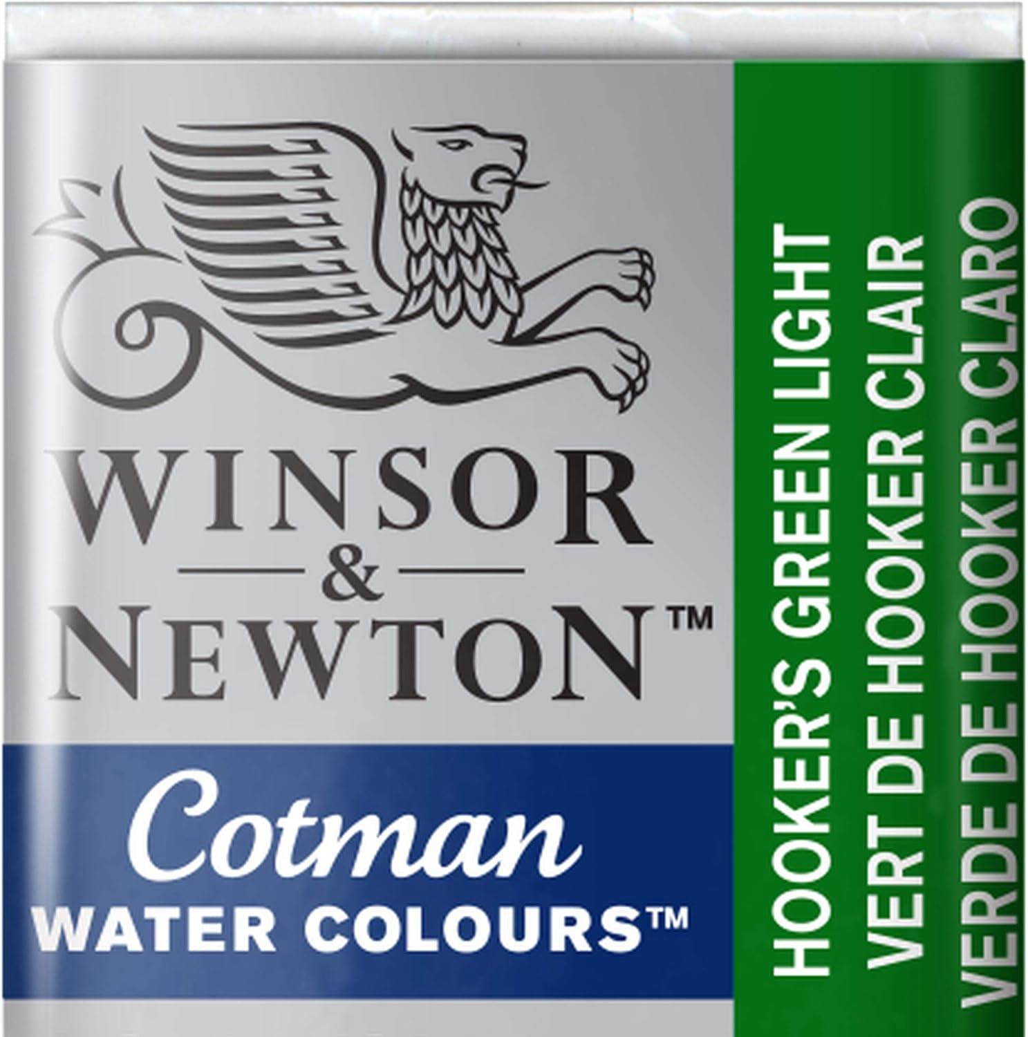 imageWinsor amp Newton Cotman Watercolor Paint 21ml 071oz Tube Intense Phthalo BlueHookers Green Light