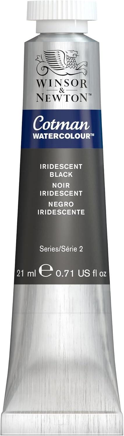 imageWinsor amp Newton Cotman Watercolor Paint 21ml 071oz Tube Intense Phthalo BlueIridescent Black